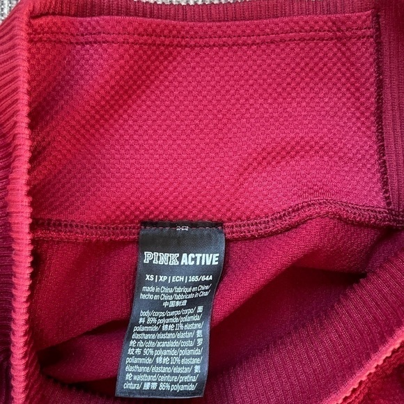 PINK VICTORIA’S SECRET Color Block Red Pink Textured Leggings XS - Picture 8 of 8